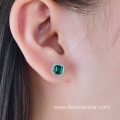 vintage 925 sterling silver emerald earrings stud